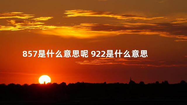 857是什么意思呢 922是什么意思